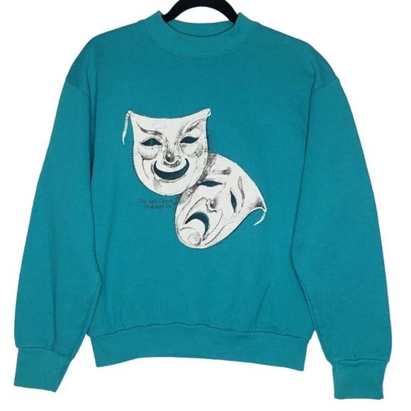 Fruit of the Loom Tops - Vintage Smile Now Cry Later Sweatshirt Comedy Tragedy Fruit of The Loom Medium